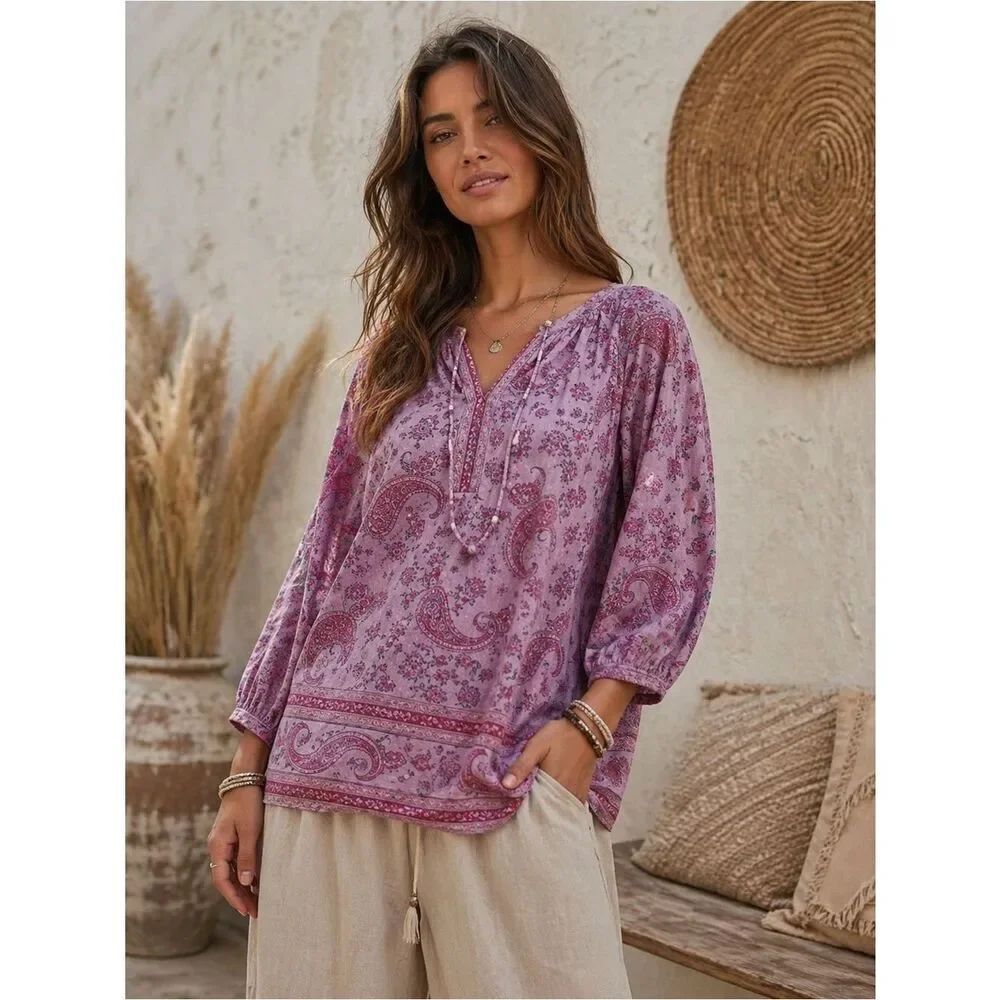 J. Jill Paisley Purple Tunic Top